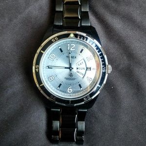 timex metallic black watch